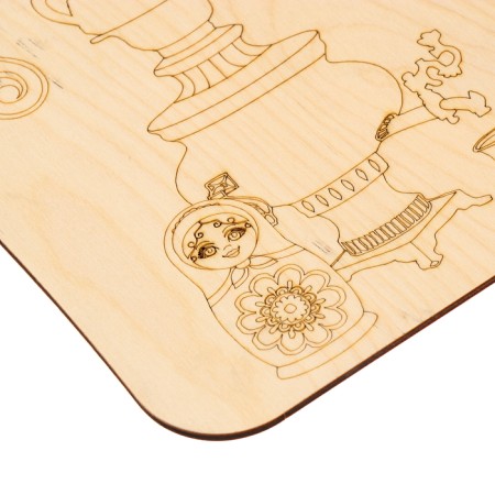 Burning board "Samovar with matryoshka"-4