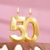 Candle in the cake jubilee "line", number 50, gold metallic, 6.5 cm