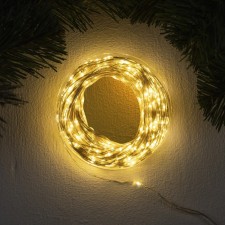 Garland “thread” 50 m dew, IP44, silver thread, 500 LED, warm white glow, 8 modes, 31 V