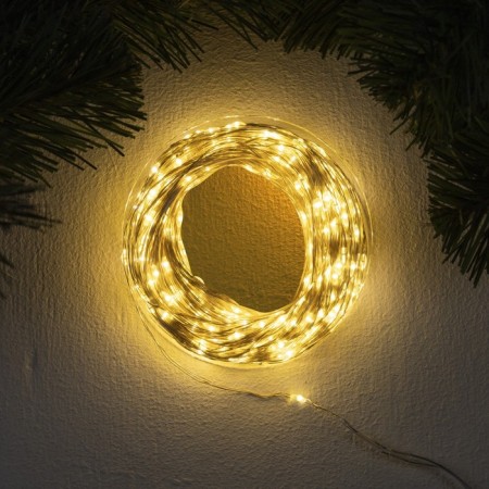 Garland “thread” 50 m dew, IP44, silver thread, 500 LED, warm white glow, 8 modes, 31 V