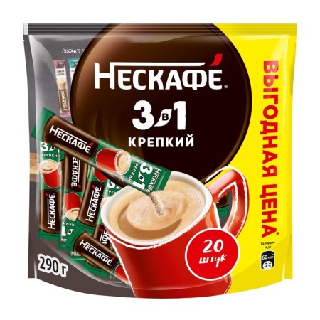 Soluble coffee Nescafe 3 in 1, Strong, 14.5 g
