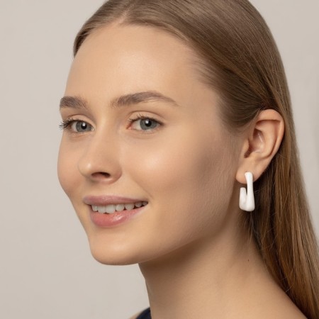 Acryl Earrings "Trend" frame, white color-2