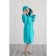 Women's bathrobe with a hood, size 50, turquoise, mahra