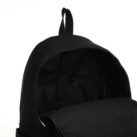 Young backpack from textiles on lightning, 4 pockets, black color-5