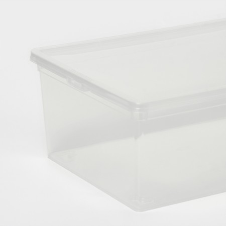 A box for storage with a lid, 10 l, 37 × 24 × 14 cm, the color is transparent-1