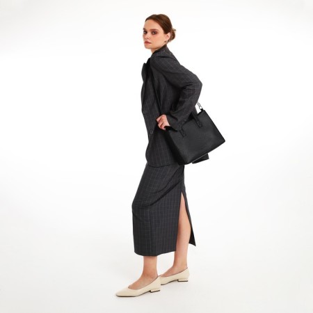 Female bag Textura, tout, average size, black color-7