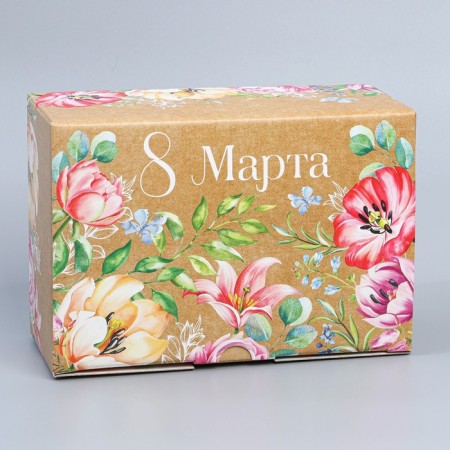 Box Gift team, packaging, “Happy Women's Day”, March 8, 22 x 15 x 10 cm-2