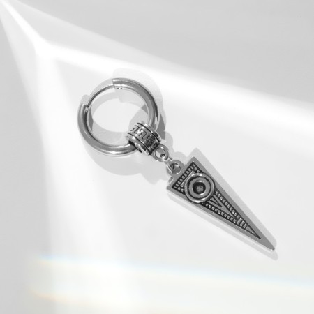Piercing in the ear "Ring" Triangle sharp, d = 12 mm, silver color