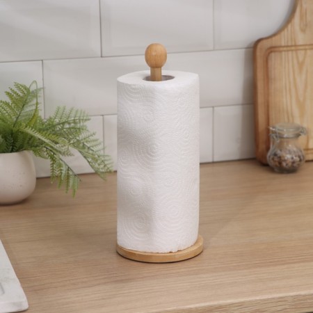 Bellatenero desktop paper towel holder, bamboo, 12 × 12 × 28 cm-6