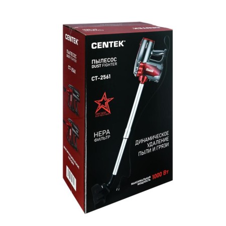 Vacuum cleaner Centek CT-2561, vertical, 1000/150 W, 0.5 l, black and red-10