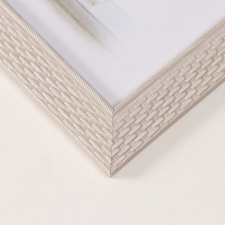 Photo frame plastic 20x25 cm "Basket weaving" white 23.4x28.4 cm-2