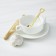 A dessert spoon made of stainless steel Magistro “shovel”, length 15.5 cm, rectangular shape, gold color