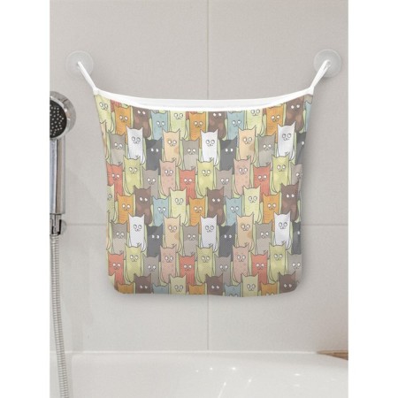 Organizer in a bathtub on suction cups "kittens", for storing toys and little things, size 33x39 cm