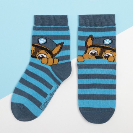 Puppy patrol. Socks PAW Patrol "Gonchik", blue/blue, 16-18 cm