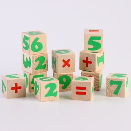 Wooden cubes "Figures" 12 elements: 4 × 4 cm, volume-7