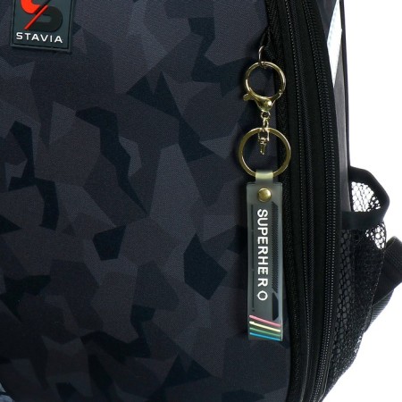 School backpack 38 x 30 x 16 cm, ergonomic back, Stavia "Military24", gray-8