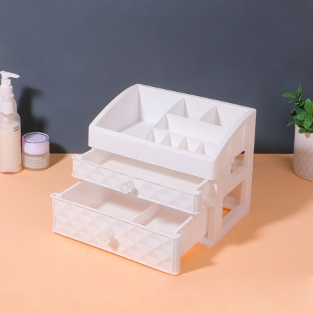 Organizer for storing manicure/cosmetic supplies, 8 sections, 2 boxes, 25 × 16.5 × 20 cm, white color-3