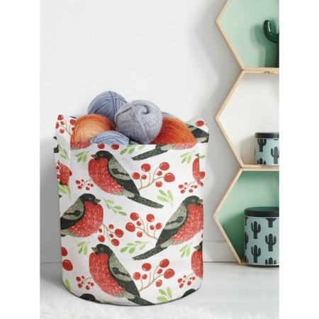 Textile bag "Bullfins flew", for storing things and toys, size 30x30 cm, 18.9 liters