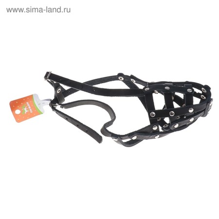 A muzzle leather mesh with jumper No. 2, Doberman, (length on the nose is 9.5 cm, muzzle 28cm), 161347-4