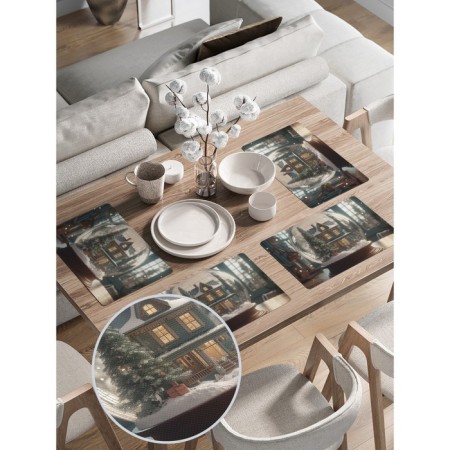 A set of napkins for setting the Magic Shar, rectangular, rounded edges, size 30x46 cm, 4 pcs-1