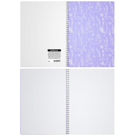 Notebook A4, 80 sheets, cage on spirals, erichkrause, lavender, plastic cover-3