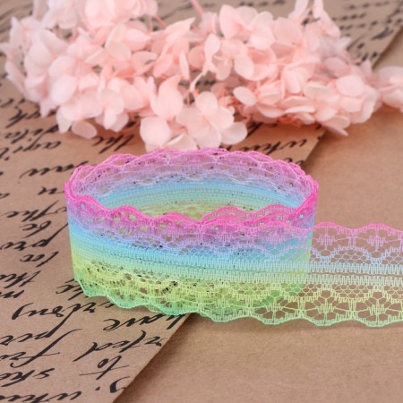 Capricon lace "Rainbow Light", 28 mm × 10 ± 1 m, color multi -colored No. 4