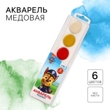 Watercolor paints, 6 colors, without brush, puppy patrol