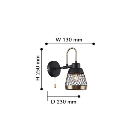 Bra Entresol, 1x40W E14, black color-2