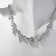 Necklace "melting" with rhinestones, white color in silver, 47 cm