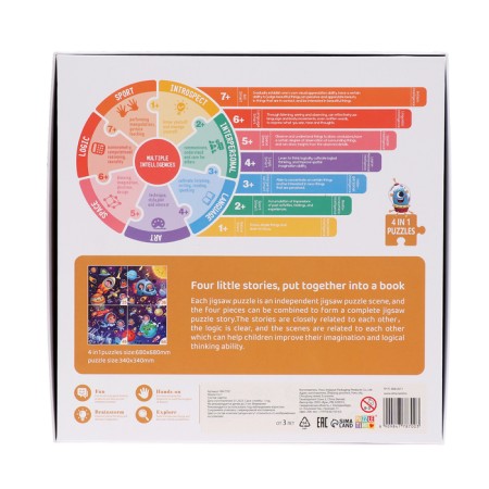 Puzzles 4 in 1 “Cosmic Adventure”, 25, 36, 49, 64 elements-8