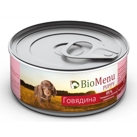 Canned food Biomenu Puppy for puppies beef 95%-100g