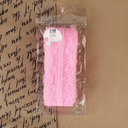 Capricon lace, 40 mm × 10 ± 1 m, pink color-3