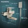 Zein bath mixer, square, short surge, with a shower set, stainless steel. Steel, satin