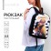 Backpack school textile "anime", 38x14x27 cm, black color, white