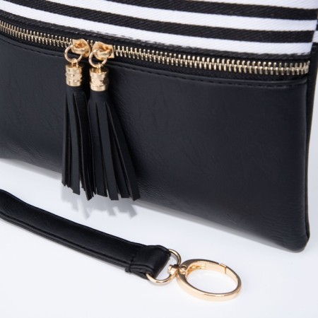 Bag Cross-Bodi with a zipper, black color-2