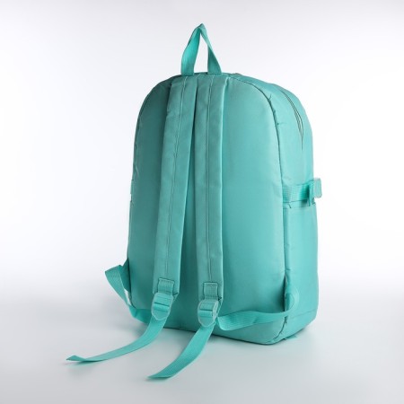 School set. A backpack with a zipper, a chover, bag, a pencil case, a bag for coins, the color is turquoise-5