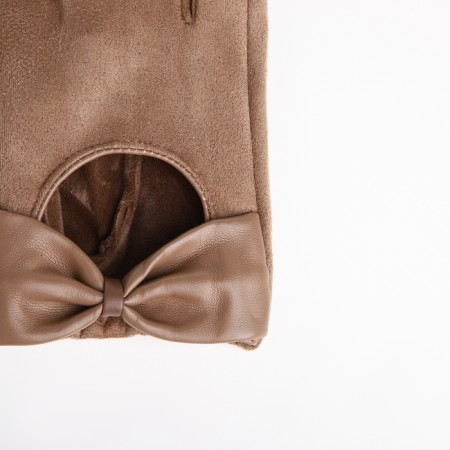 Gloves are female, dimensionless, without insulation, beige color-3
