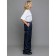 Heater trousers, height 152 cm, black-blue color