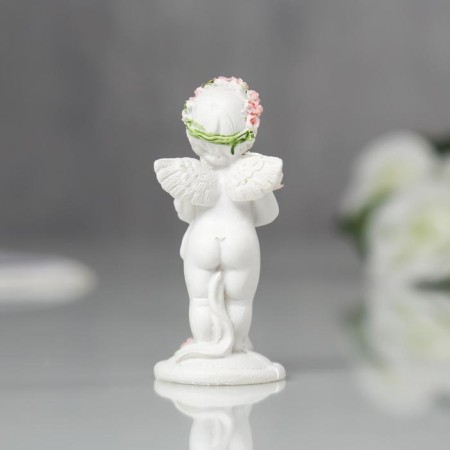 Souvenir Polystone "Angel in a pink wreath with a bouquet" MIX 6.8x2.8x3 cm-4