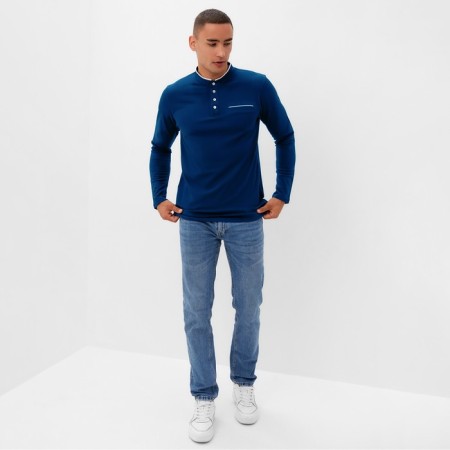 T -shirt with DL. Sleeve male minaku Blue color, rr 54-1