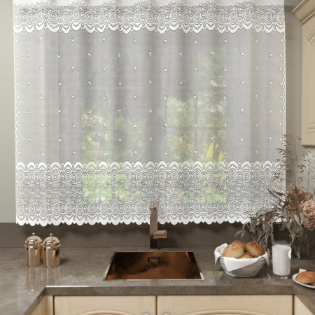 Curtains without curtain tape, size 165x170 cm, white color, 100% p/e