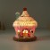 Souvenir Polystone Light "Gingerbread House Pink in the Glazes with a snowman" 11.5x11.5x15 cm
