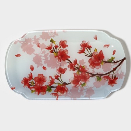Glass Serving shares "Sakura", 23.8 × 13.8 cm-2