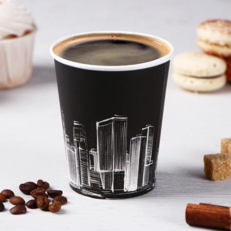 Paper glass "City Black", 250 ml, d = 8 cm-1