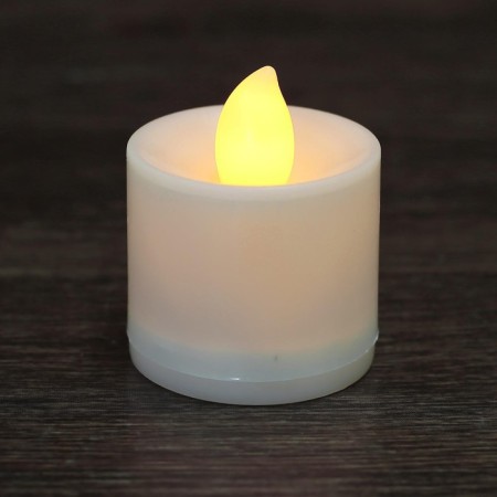 The candle is LED, burning yellow-2