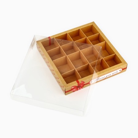 Box for 16 sweets with cells “only for you”, 19 x 19 x 3 cm-4