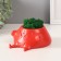 Concrete Kashpo "Evil Laughter" with moss 6.5*12.5cm red (moss green stabilized)