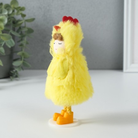 Interior doll "Girl in a chicken costume" 6x7x13.5 cm-1