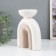 Ceramics candlestick for 1 candle "Medusa" sand-white 13.5x8.7x18 cm
