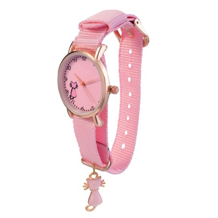 Women's watch "kitten", pink-3